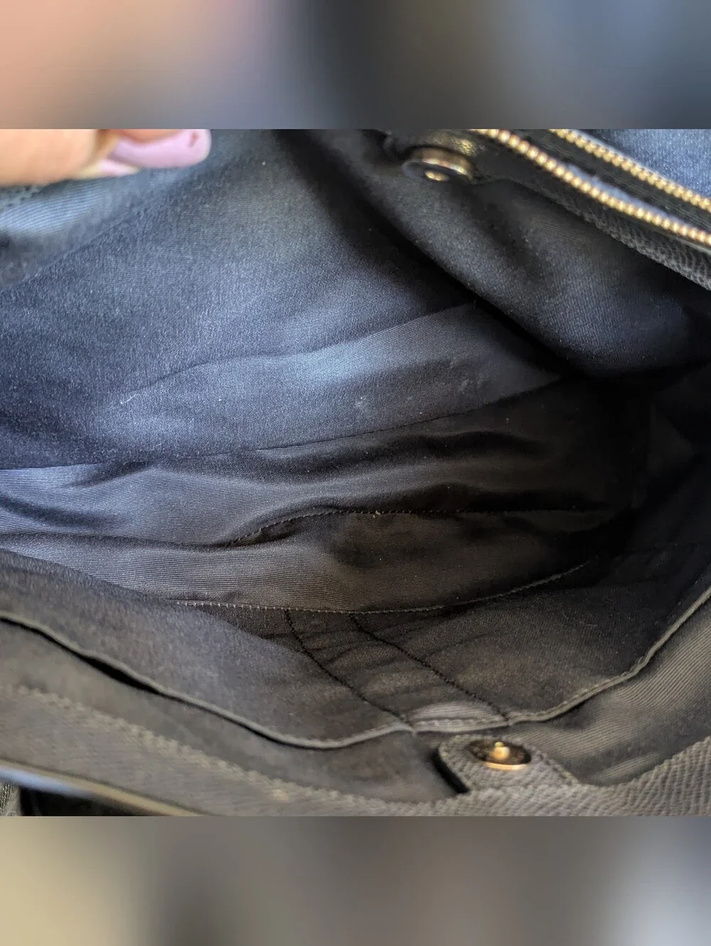 COACH Black Pebbled Leather Satchel with Gold Hardware